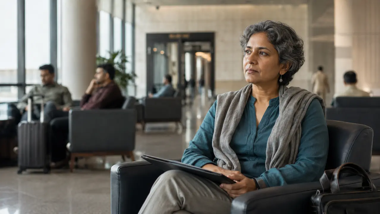 A woman waiting thoughtfully illustrates how we worry about things that have not happened.