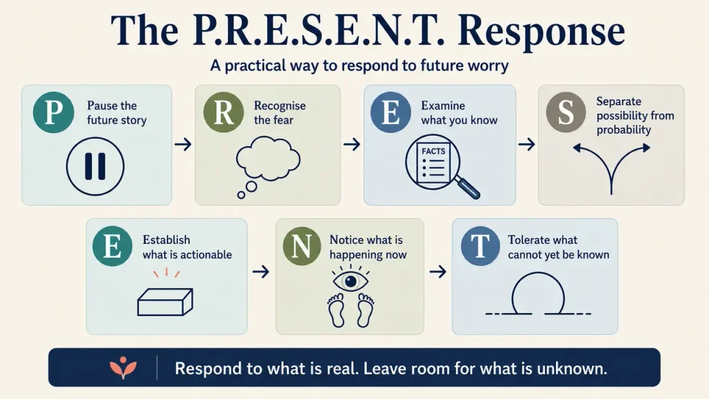 P.R.E.S.E.N.T. Response for managing future worry and returning attention to the present