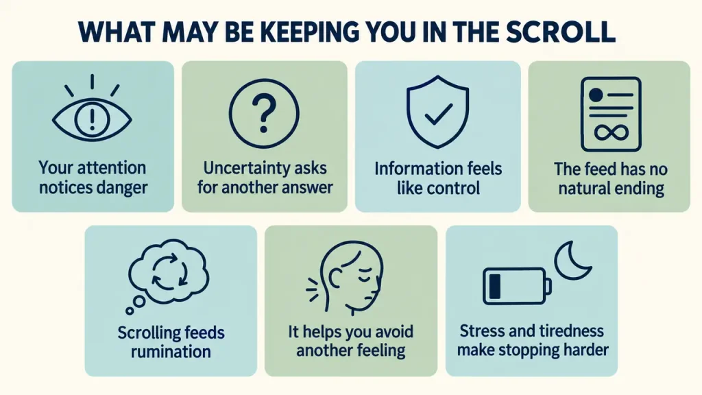 Seven psychological reasons behind the question, “Why can’t I stop doomscrolling?”